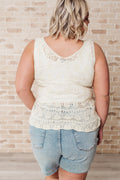 Open Knit Cream Tank