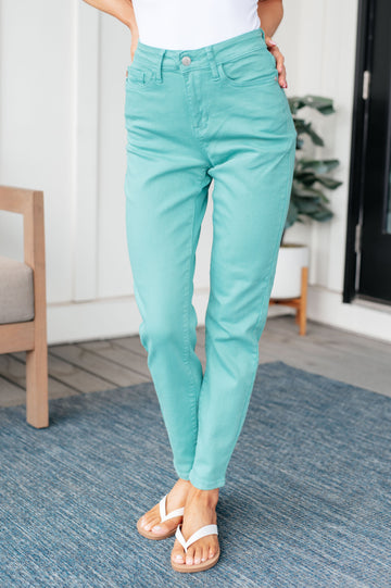 Judy Blue Bridgette High Rise Slim Jeans in Aquamarine