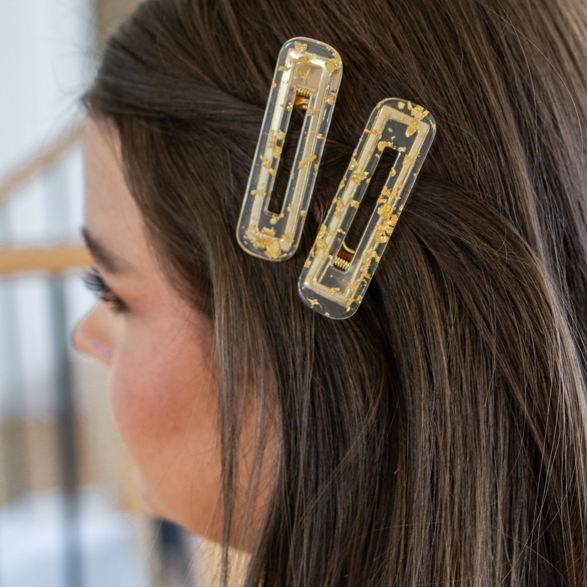 Double Trouble 2 Pack Hair Clip in Gold Leaf