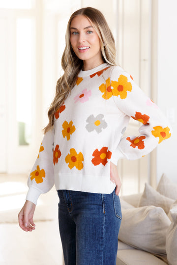 Velma Falling Flowers Floral Sweater