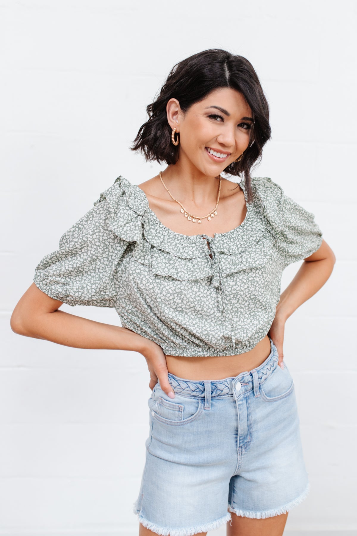 Golden Hour Crop Top in Sage