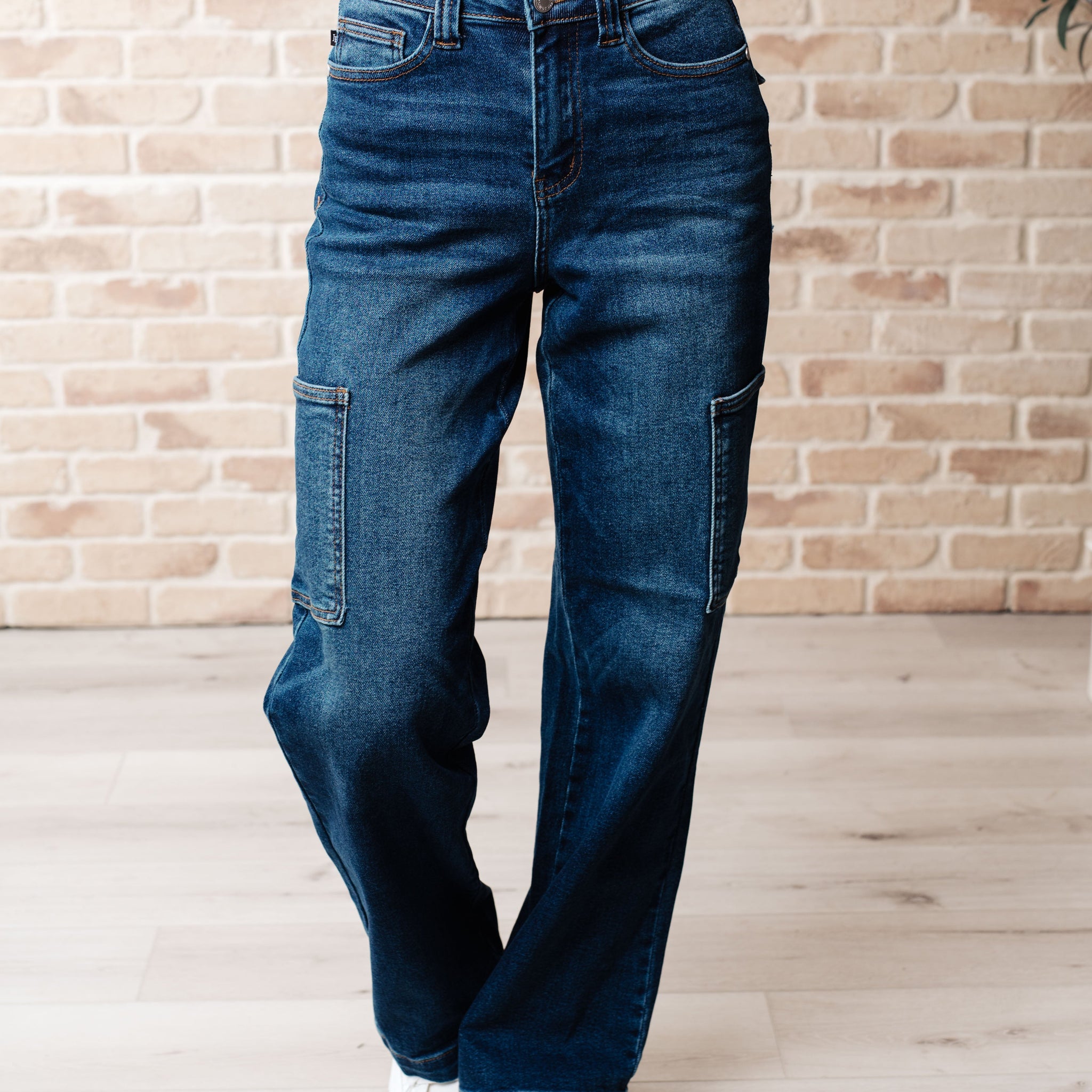 Judy Blue Leila High Rise Cargo Straight Jeans