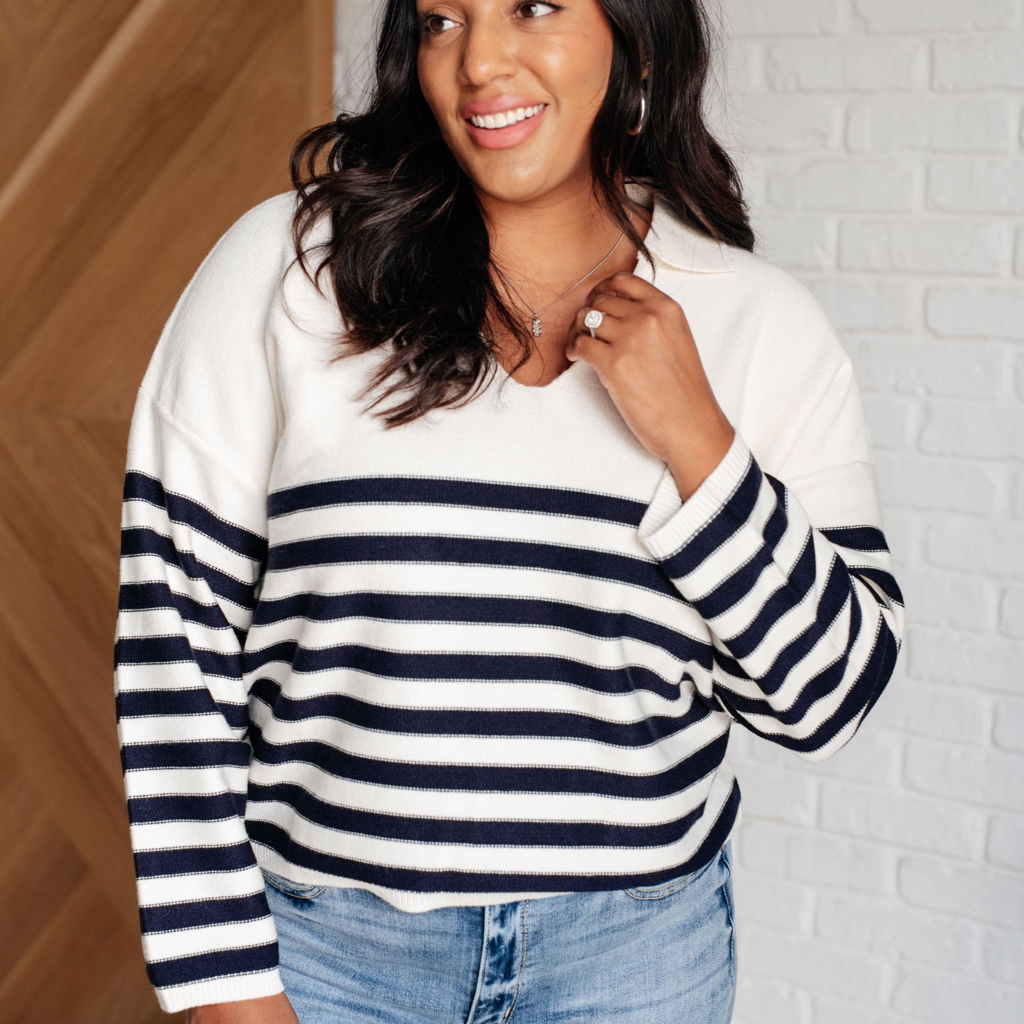 Black and White Striped Sweater