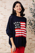 Oh Say Can You See Lightweight Pullover - American Flag Sweater