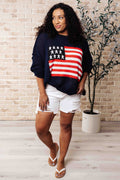 Oh Say Can You See Lightweight Pullover - American Flag Sweater