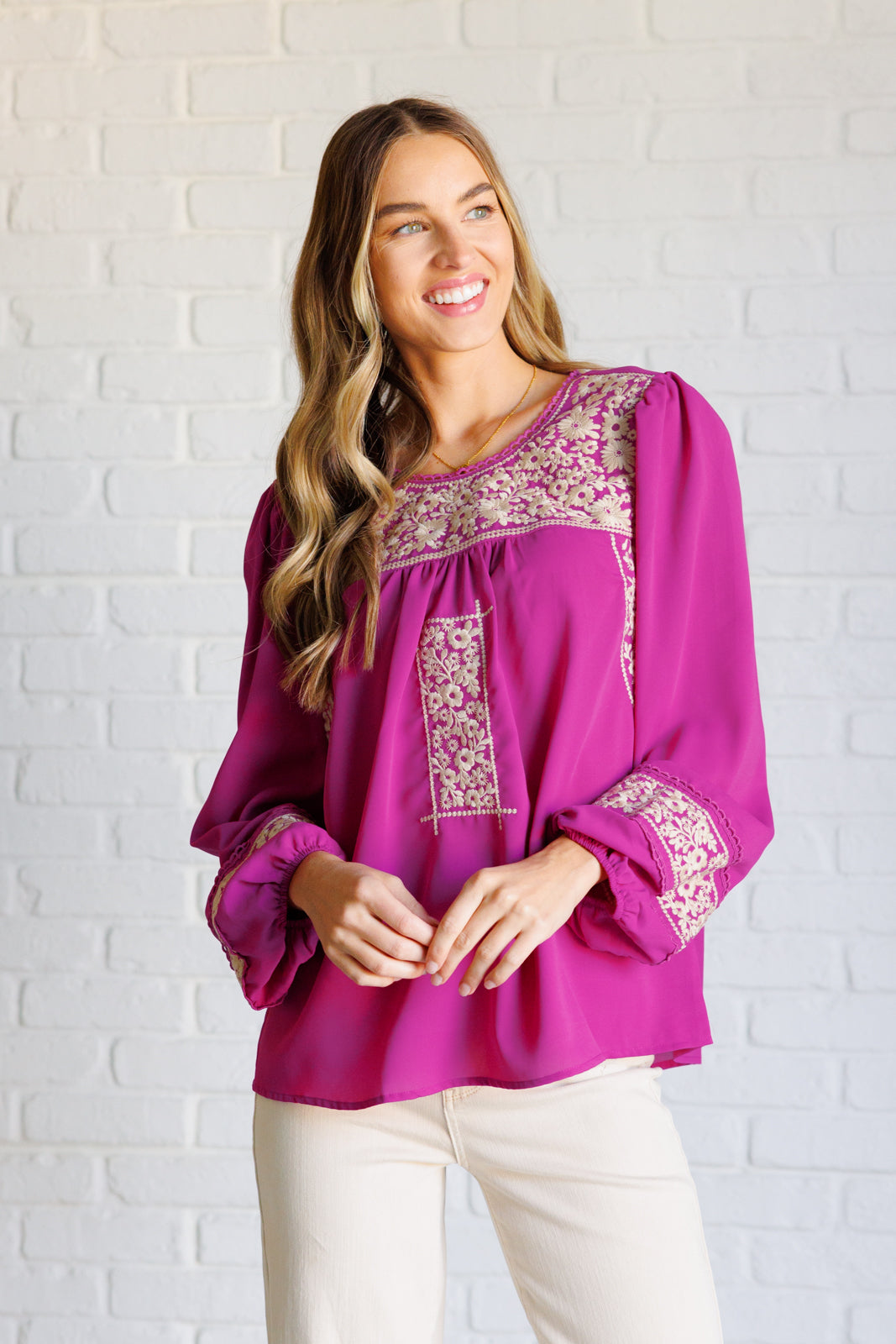 Rodeo Queen Pink Embroidered Blouse