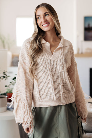 Plus Size Sweet Surrender Fringe Sweater