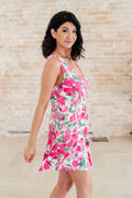 Summer V-Neck Dress in Pink