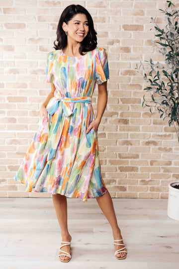 Young, Wild & Free Multicolor Midi Dress