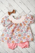 Girls Retro Floral Bloomer Set