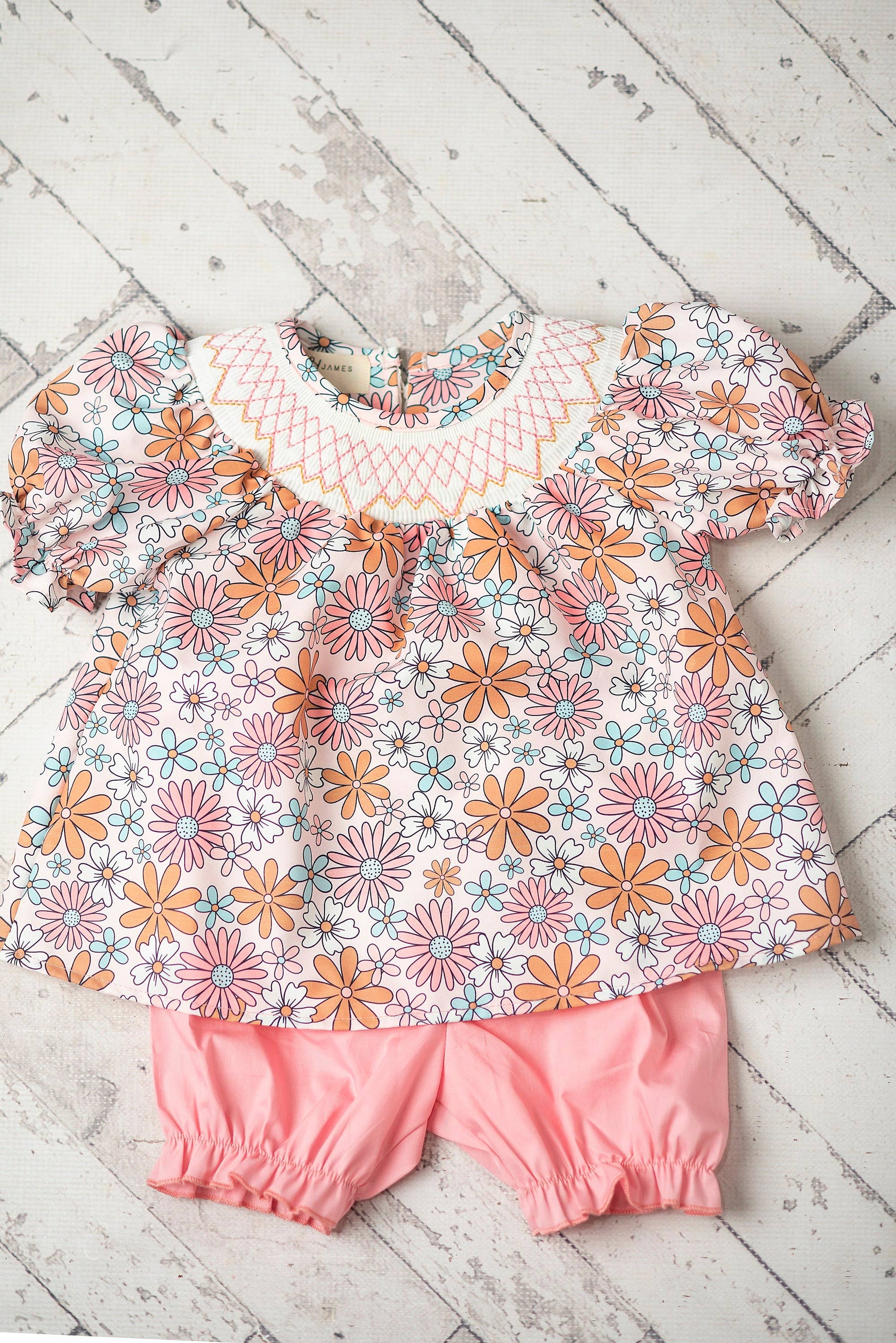 Girls Retro Floral Bloomer Set