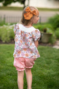 Girls Retro Floral Bloomer Set