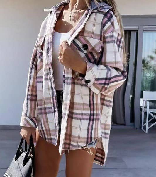 Plaid Hooded Shacket