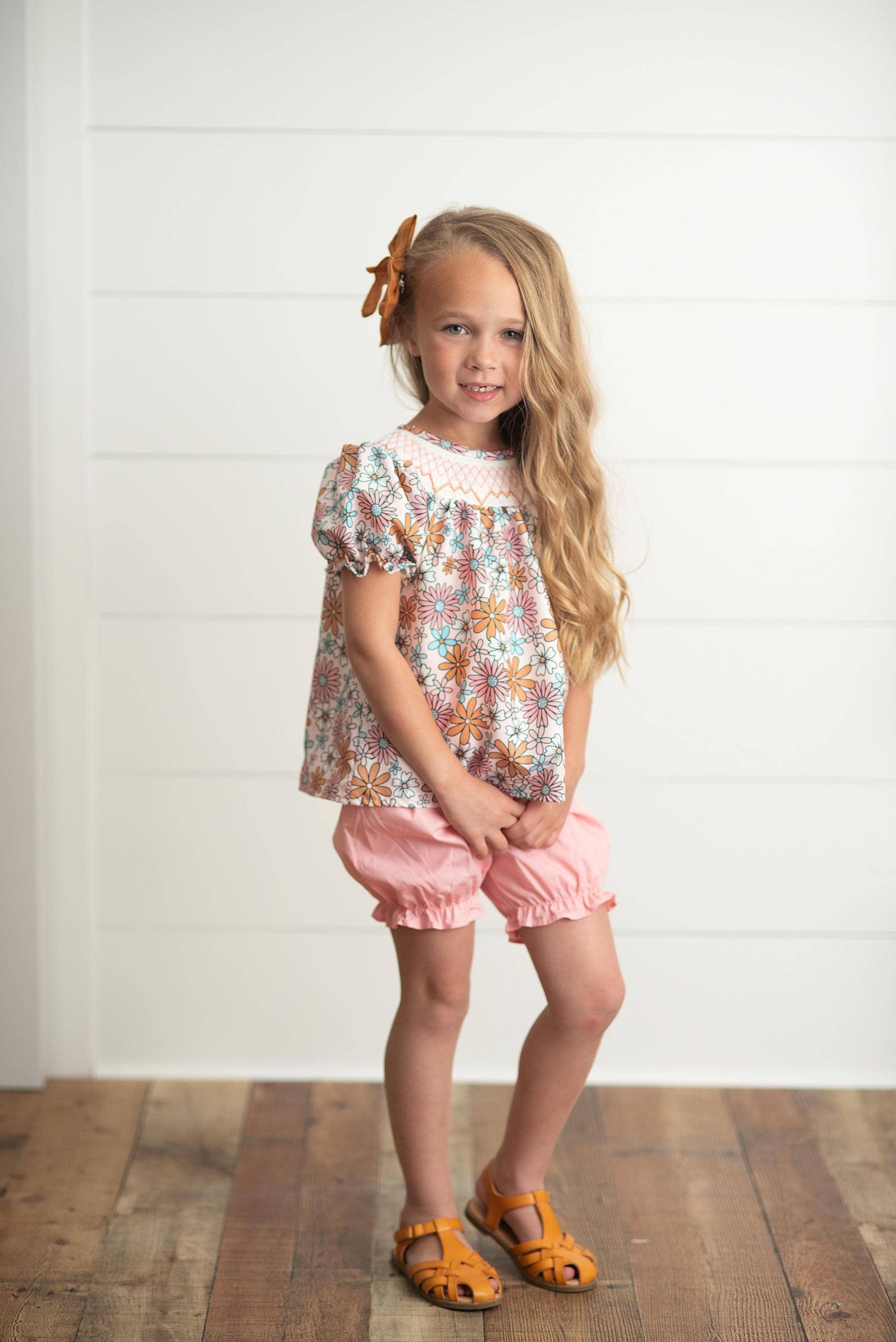 Girls Retro Floral Bloomer Set